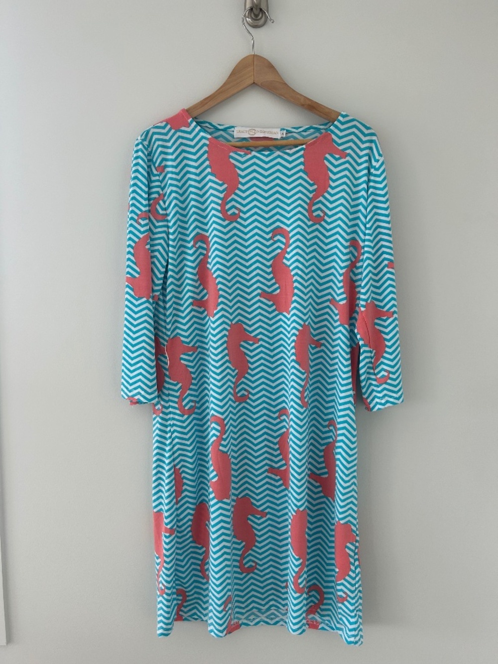 NWT Tracy Negoshian Adele Shift Dress in Horsn' Around Coral Sz XL